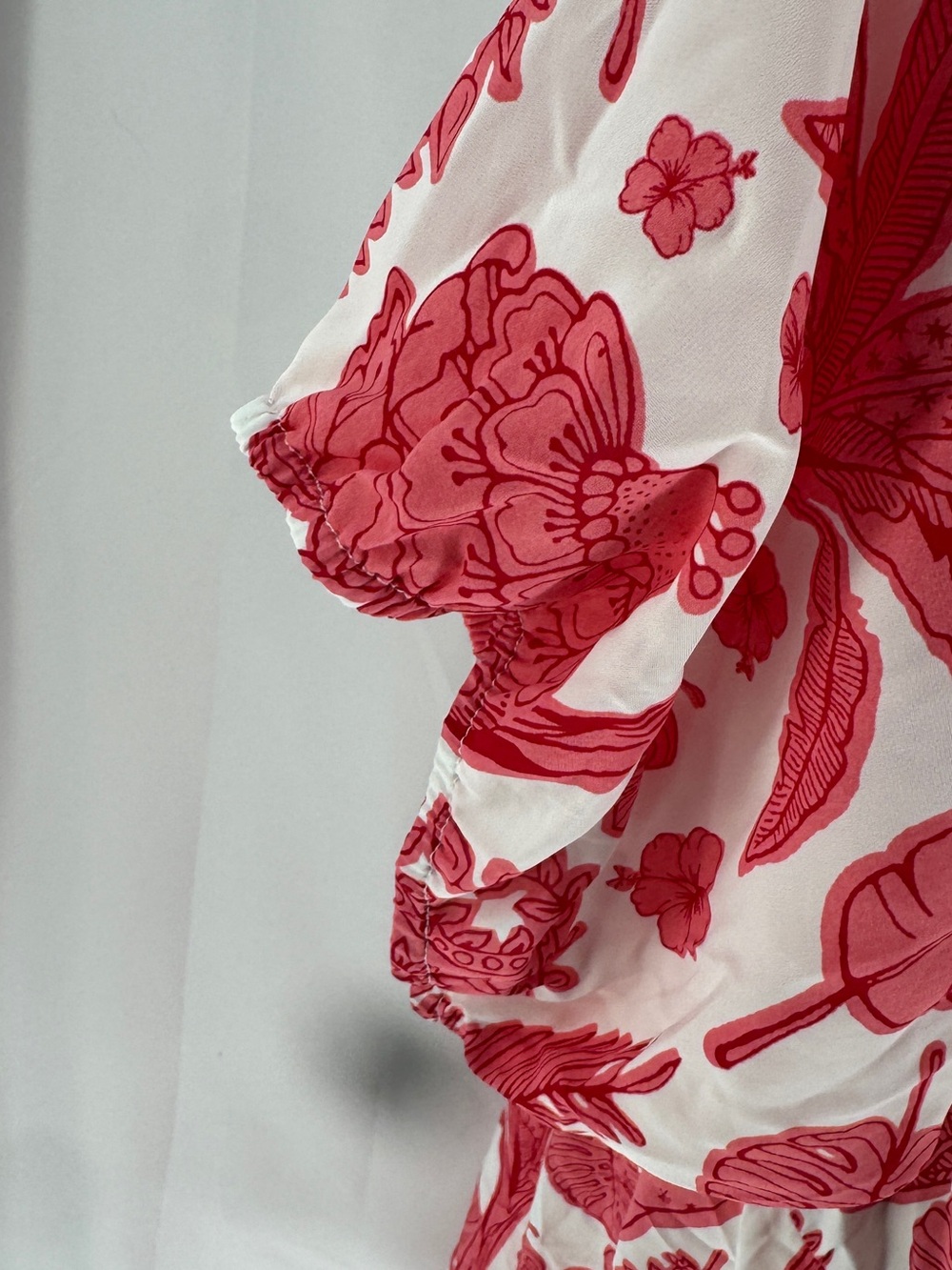 Women’s White Dress with Pink Floral Print 0147 EUC - Picture 3 of 5